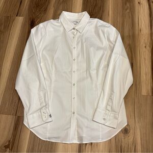 Chicos Size 2.5 US 14 Solid White Button Down Blouse